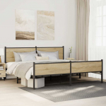 Metallist voodiraam ilma madratsita sonoma tamm 193x203 cm