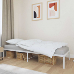 Metallist voodiraam, valge, 75x190 cm