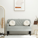 Seljatoega pink, helehall, 119,5 x 64,5 x 75 cm, samet