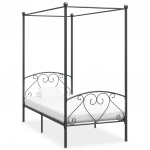 Baldahhiiniga voodiraam, hall, metall, 120 x 200 cm