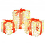 Kingituse kast 3 pcs soe valge 20 x 20 x 20 cm akr&uuml;&uuml;l