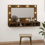 Peegelkapp suitsutatud tamm lediga 90x31,5x62 cm