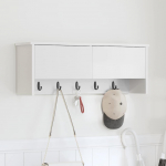 Seinale kinnitatav riidepuu valge 80 x 20 x 30 cm tehispuit