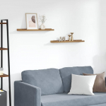 Seinariiul riiuliga 2 pcs pruun 60 x 9 x 3 cm tehispuit