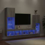 4-osaline telerikappide komplekt led-tuledega, hall sonoma tamm