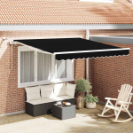 K&auml;igukohandatav varikatus must 350 x 250 cm pol&uuml;ester ja metall