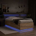 Led-lampidega voodiraam artisan tamm 80 x 200 cm tehispuit