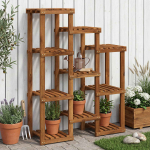 Taimede alus naturaalne 85 x 30 x 114,5 cm tugev akatsiapuu