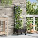 Aia istutuskast trellise ja ratastega pruun 40 x 40 x 131,5 cm