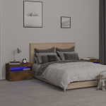 &Ouml;&ouml;kapid led-tuledega 2 tk, suitsutatud tamm, 60x35x40 cm