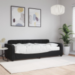 Diivanlvoodi madratsiga, must, 80x200 cm, samet