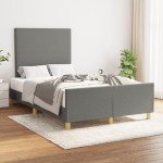 Voodiraam ilma madratsiga, tumehall, 120x190 cm, kangas