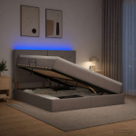 Led-iga voodiraam koos madratsiga pruunikashall 160 x 200 cm