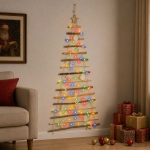 Rippuv j&otilde;ulupuu 150 cm 80 led-i mitmev&auml;rviline tugev saarepuit