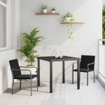 Aia s&ouml;&ouml;gilaudade komplekt 3 tk must ja hall pe rattan