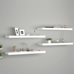 Seinariiulid, 4 tk, valge, 80 x 23,5 x 3,8 cm mdf