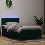 Kontinentaalvoodi madrats ja led tumeroheline 80x220 cm samet