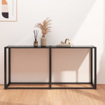 Konsoollaud, must, 160 x 35 x 75,5 cm, karastatud klaas