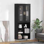 K&otilde;rgushein must tamm 69,5 x 34 x 180 cm kunstlik puit ja klaas