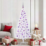 Tehisj&otilde;ulupuu koos 300 led-iga valge 180 cm pvc ja teras