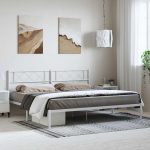 Metallist voodiraam peatsiga, valge, 183x213 cm