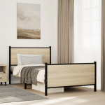 Metallist voodiraam ilma madratsita sonoma tamm 107x203 cm