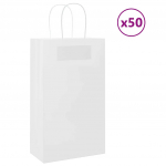 Paberkotid, 50 tk, k&auml;epidemetega, valge, 21x11x36 cm