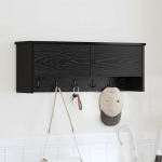 Seinale kinnitatav riidepuu must tamm 80 x 20 x 30 cm tehispuit