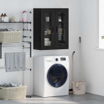 Seinakapp must tamm 69,5 x 34 x 90 cm kunstlik puit ja klaas