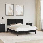 Voodi raam led-ribadega peaga must 140 x 190 cm kunstnahk