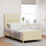 Voodi raam peaga cream 90 x 200 cm kangas