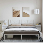Metallist voodiraam peatsiga, valge, 183x213 cm