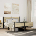 Metallist voodiraam ilma madratsita sonoma tamm 140x190 cm
