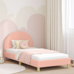 Laste voodiraam peatoega peaga roosa 80 x 200 cm boucl&eacute;