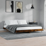 Voodiraam ilma madratsita suitsutatud tamm 200x200 cm tehispuit