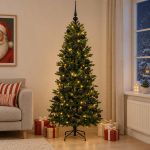 Kunstkuusk koos j&otilde;ulukuuliga 180 cm 300 led-i soe valge