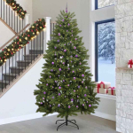 Tehisj&otilde;ulupuu 300 cm 300 led-i soe valge pvc ja teras roheline