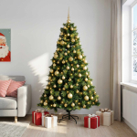 Kunstkuusk koos j&otilde;ulukuuliga 180 cm 300 led-i soe valge