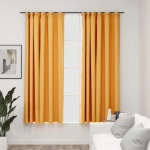 Pimendavad kardinad konksudega, 2 tk kollane 140 x 175 cm