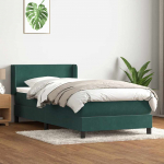 Box vedruvoodi madratsiga tumeroheline 80x220 cm samet