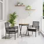 Aia bistroo komplekt 3 pcs must pol&uuml;rooster
