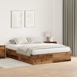 Voodi hoiukohaga raam vana puit 135 x 190 cm tehispuit