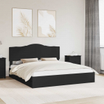 Voodi raam sahtliga peaga must 200 x 200 cm tehispuit