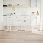Kokkupandav koerav&auml;rav uksega, 4 paneeli, valge 320cm, nulupuit