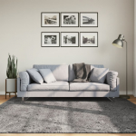 Vaip huarte, l&uuml;hikese narmaga, pestav, antratsiit, 200x200 cm