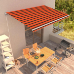 K&auml;sitsi sisset&otilde;mmatav varikatus, 450 x 300 cm, oranž ja pruun