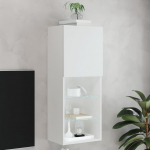 Led-tuledega telerikapp, valge, 40,5 x 30 x 102 cm