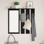 Seinale kinnitatav riidepuu must tamm 84 x 10 x 80 cm tehispuit