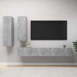 4-osaline telerikappide komplekt, betoonhall, tehispuit