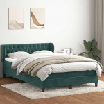 Box vedruvoodi madratsiga tumeroheline 160x220 cm samet